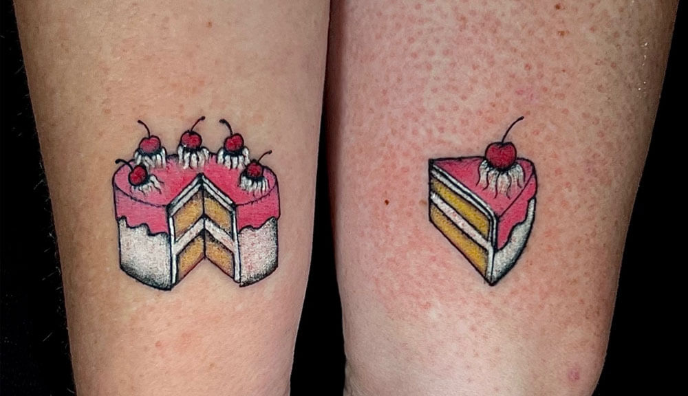 A piece of cake tattoo